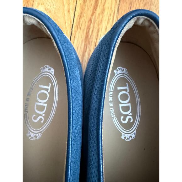 Tod\'s Blue Suede Slip-On Espadrille Loafer main image 5